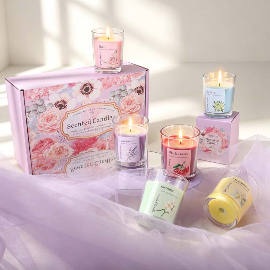 Home Fragrance Usa - Set Hadiah Lilin Aromaterapi Beraroma 6